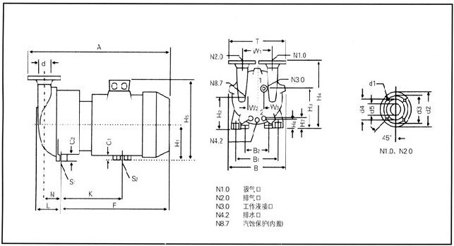 SKA5(2BV)水环真空泵外形尺寸